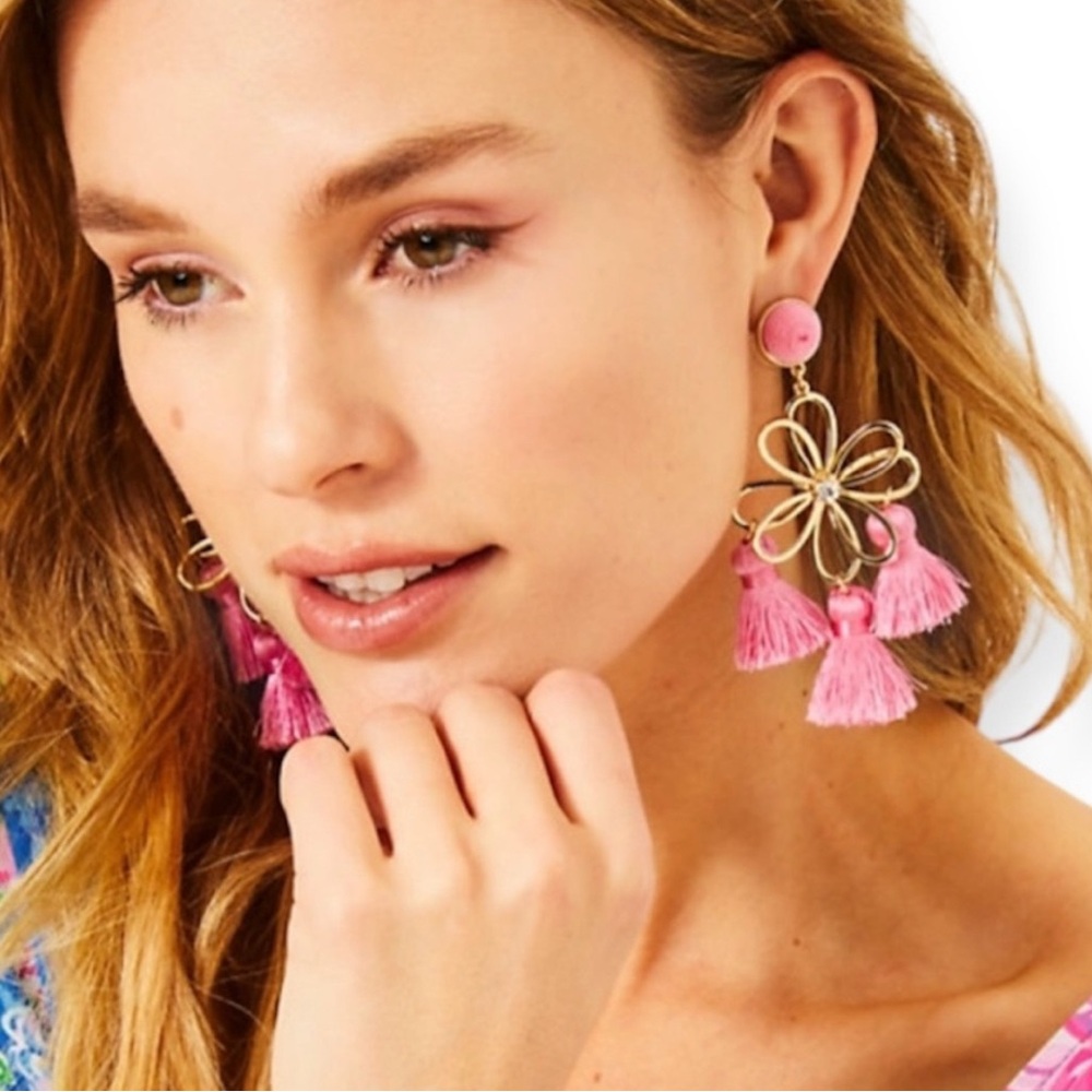 Lilly Pulitzer come on clover pink earrings